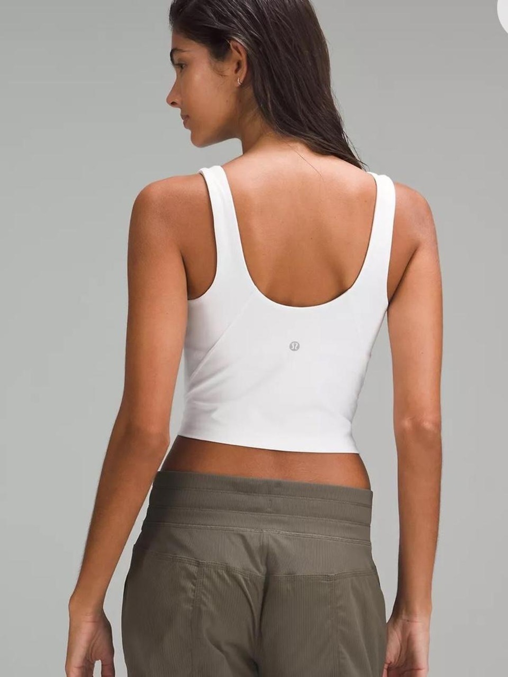 lululemon athletica White Cropped Scoop-Back Performance Tank